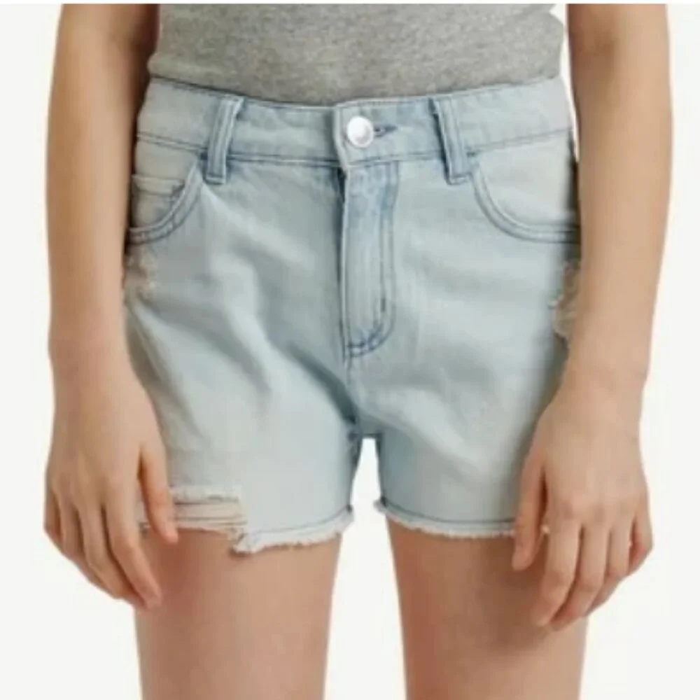 Justice Girls Mini Mom Light Wash Jean Shorts